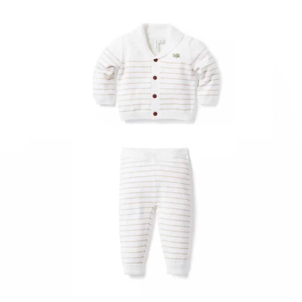 Janie and Jack Santa Fe Striped Shawl Collar Cardigan and Sweater Pants Set